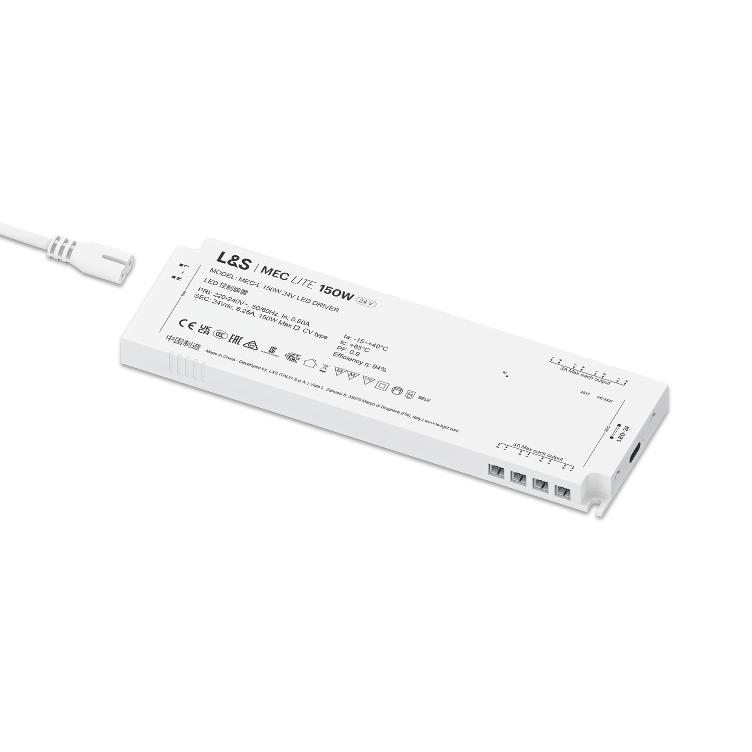 Mec Lite led transfo 150W 24V